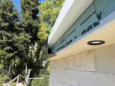 A gutter system that's being installed on a house.